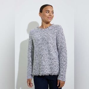 Nic+Zoe Fringe Mix Pullover Knit Sweater Sz Large